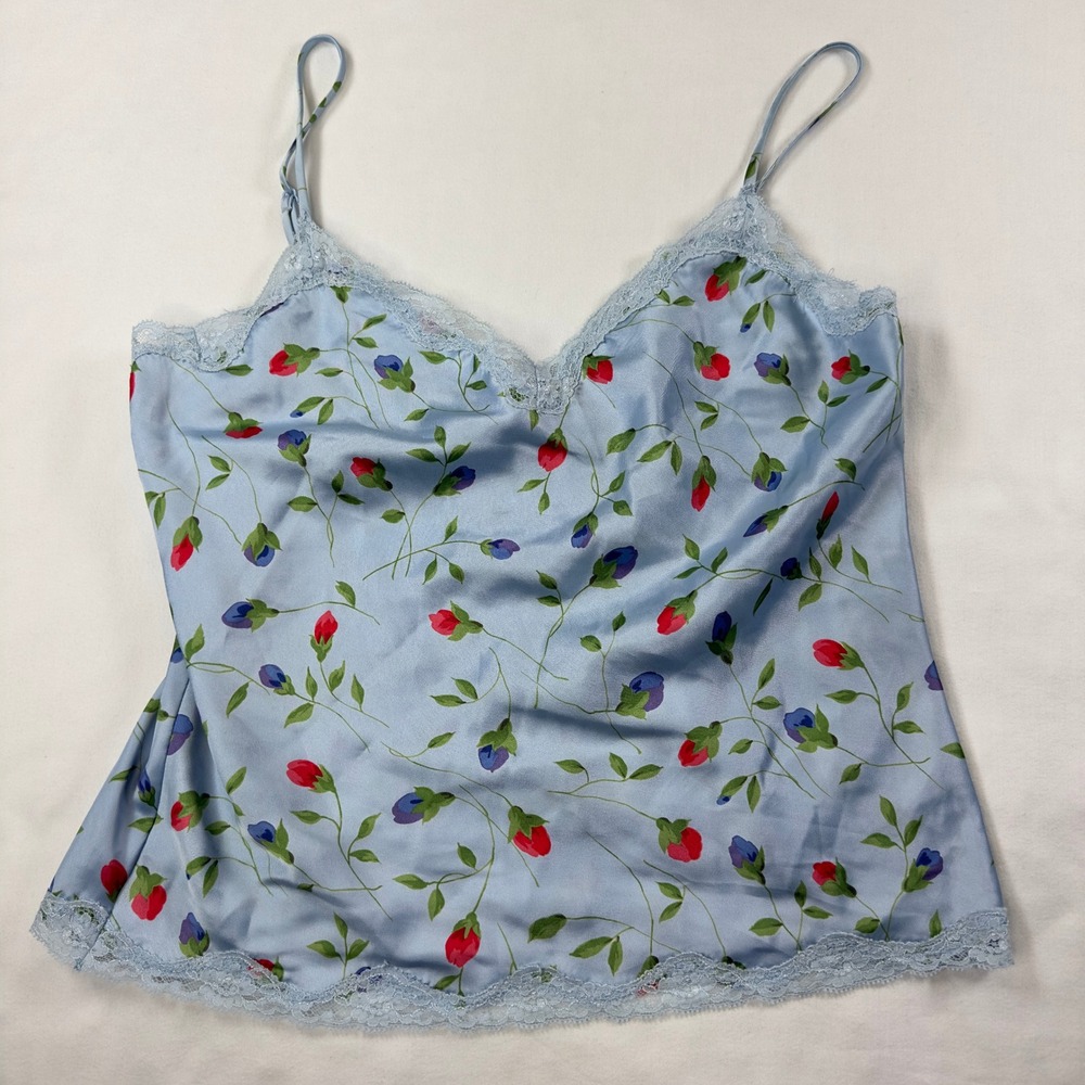 Victoria's Secret Pajama Set Women's Small Blue‎ Floral PJs Tank Shorts - Picture 2 of 11